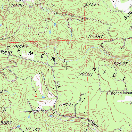 Topographic Map of Cement Hill, CA