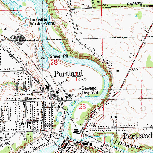 Topographic Map of Bogue Flats Recreation Area, MI