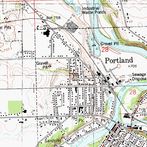 Topographic Map of Joe Tichvon Park, MI
