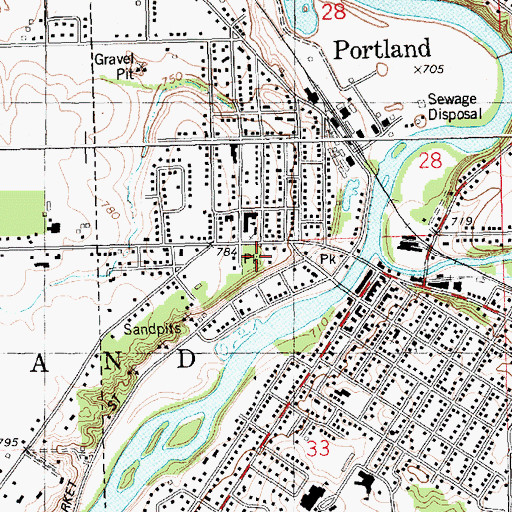 Topographic Map of Alton Park, MI