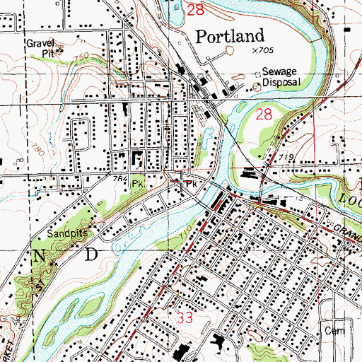 Topographic Map of Powers Park, MI