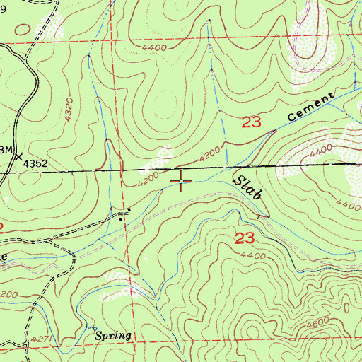 Topographic Map of Cement Ravine, CA