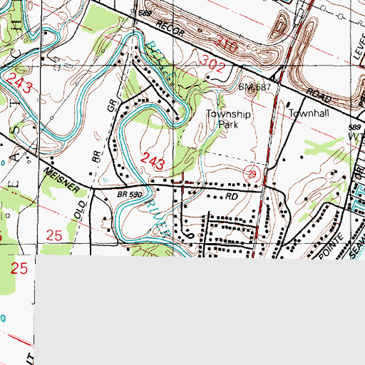 Topographic Map of East China Fractional District Number Two School Historical Marker, MI