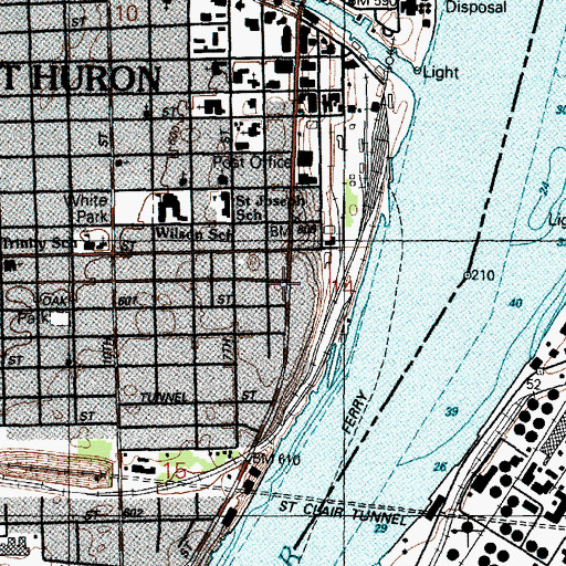 Topographic Map of Davidson House Historical Marker, MI