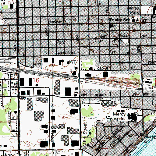 Topographic Map of First International Tunnel Historical Marker, MI