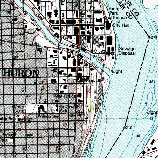 Topographic Map of Harrington Hotel Historical Marker, MI