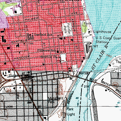 Topographic Map of Methodist Episcopal Church Historical Marker, MI