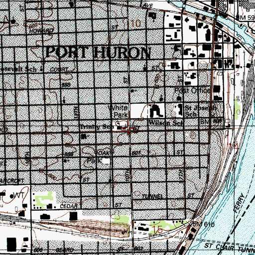 Topographic Map of Trinity Lutheran Church Historical Marker, MI