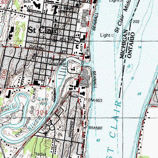 Topographic Map of Diamond Crystal Salt Company Historical Marker, MI