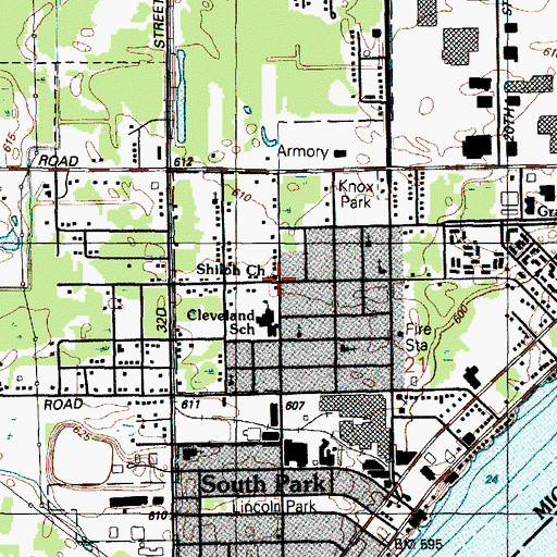 Topographic Map of Shiloh Baptist Church Historical Marker, MI