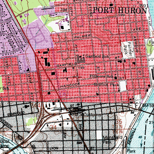 Topographic Map of Pilgrim Baptist Church, MI
