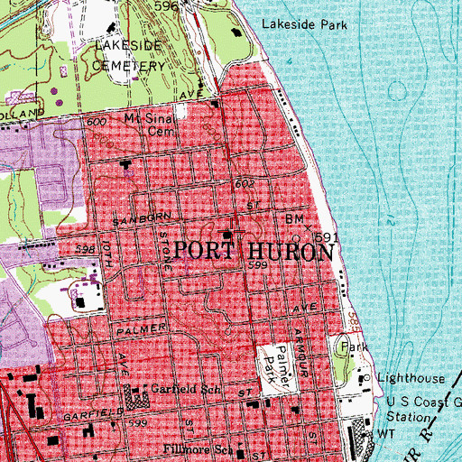 Topographic Map of Saint Paul's Episcopal Church, MI