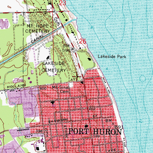 Topographic Map of Christian Science Church, MI