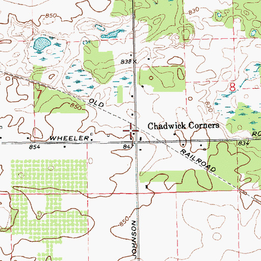Topographic Map of Chadwick Station (historical), MI