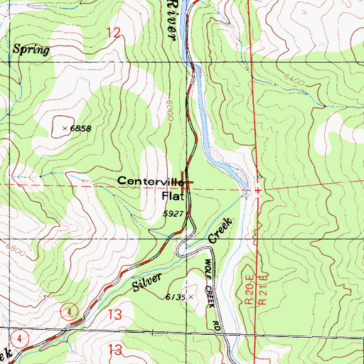 Topographic Map of Centerville Flat, CA