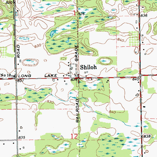 Topographic Map of Shiloh Post Office (historical), MI