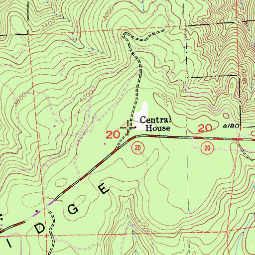 Topographic Map of Central House, CA