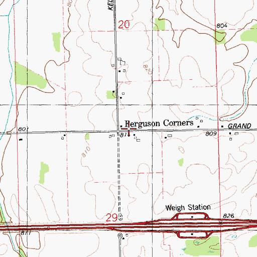 Topographic Map of Orange Post Office (historical), MI
