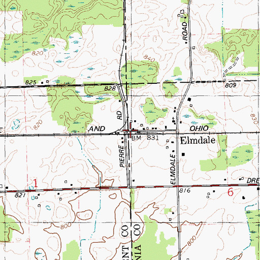 Topographic Map of Elmdale Post Office (historical), MI