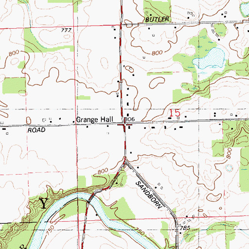 Topographic Map of Jeffrey Post Office (historical), MI