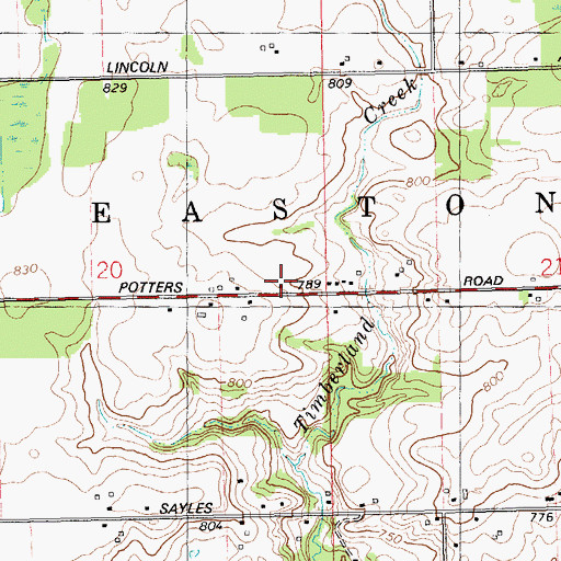 Topographic Map of Easton Post Office (historical), MI