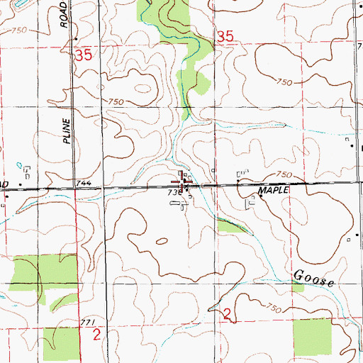 Topographic Map of Maple Corners Cemetery, MI