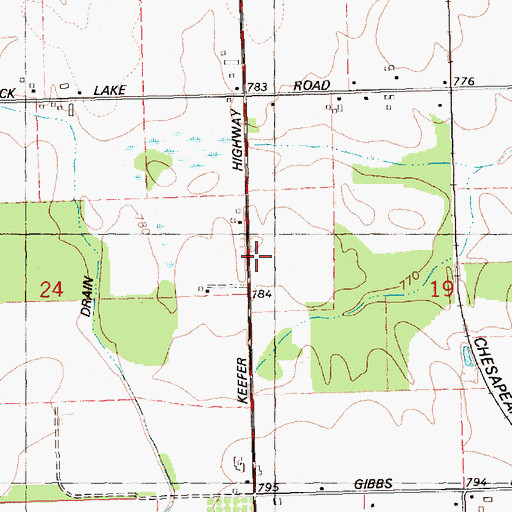Topographic Map of Musser Cemetery, MI