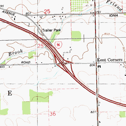 Topographic Map of Interchange 73, MI