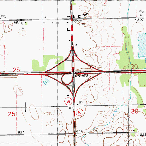 Topographic Map of Interchange 67, MI