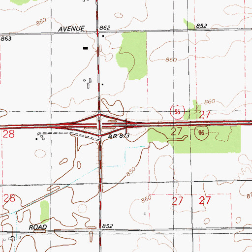 Topographic Map of Interchange 64, MI