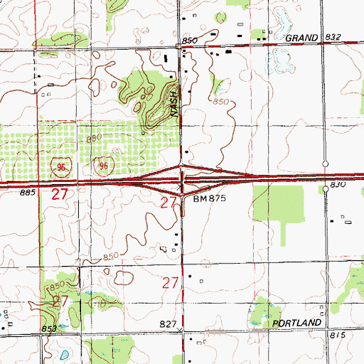 Topographic Map of Interchange 59, MI