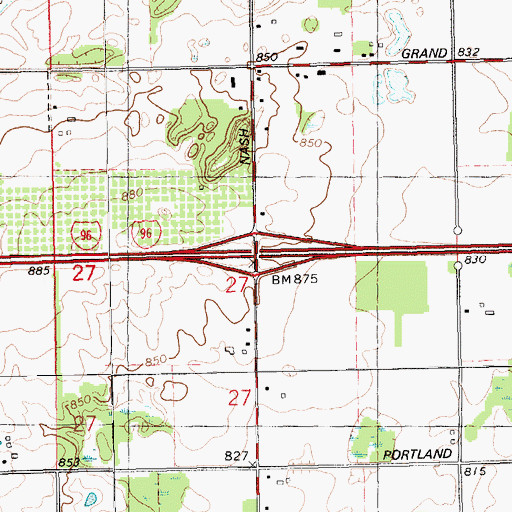 Topographic Map of Interchange 59, MI