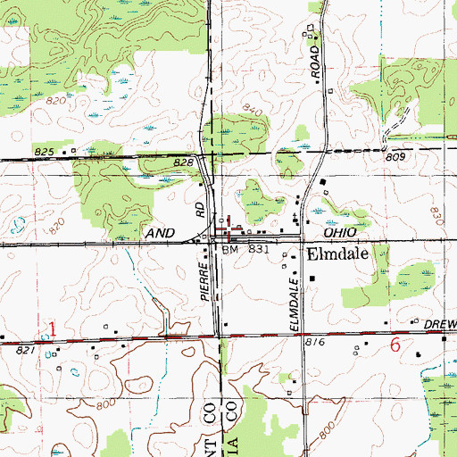Topographic Map of Elmdale Station, MI