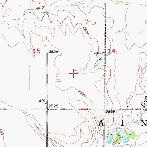 Topographic Map of Ainsworth Feed Yards, NE