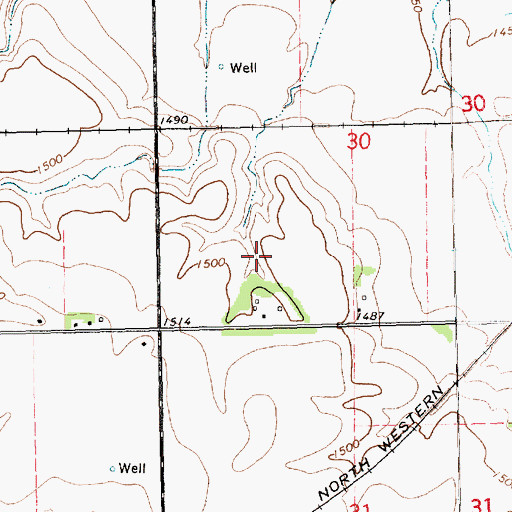 Topographic Map of Briggs Feed Yard, NE