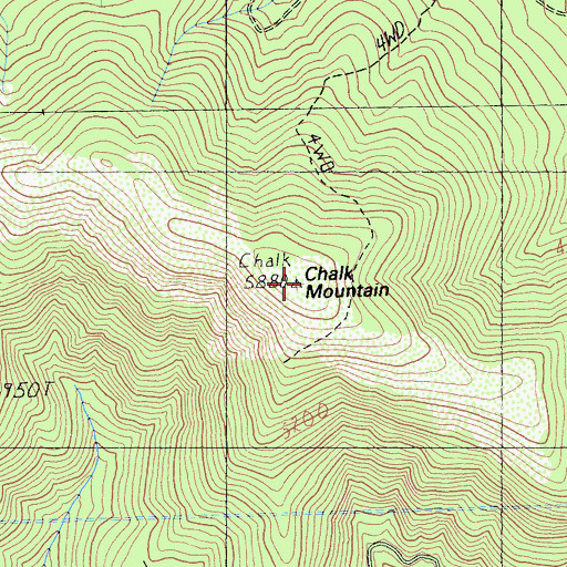 Topographic Map of Chalk Mountain, CA