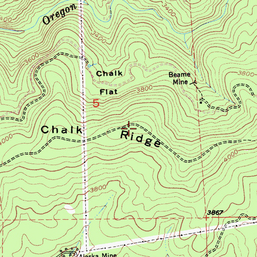 Topographic Map of Chalk Ridge, CA