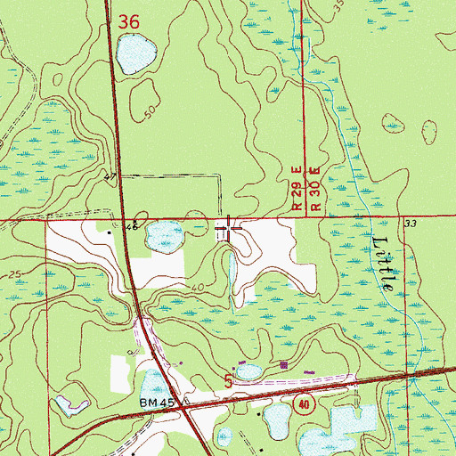 Topographic Map of Clifton Cemetery, FL