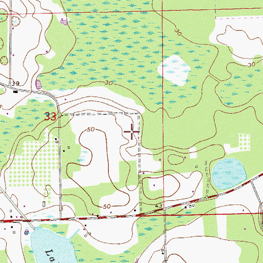 Topographic Map of Cone Cemetery, FL