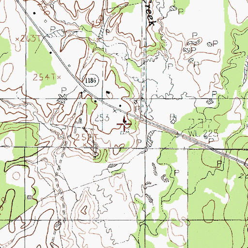 Topographic Map of Gill Cemetery, TX