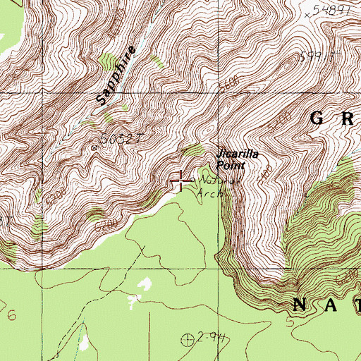 Topographic Map of Jicarilla Bridge, AZ