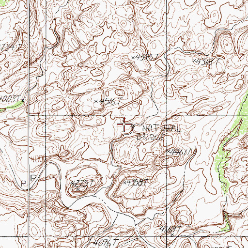 Topographic Map of Fernholes Natural Bridge, AZ