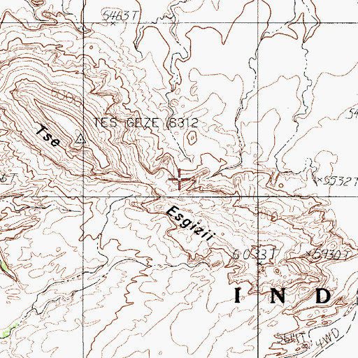 Topographic Map of Tsai Skizzi, AZ