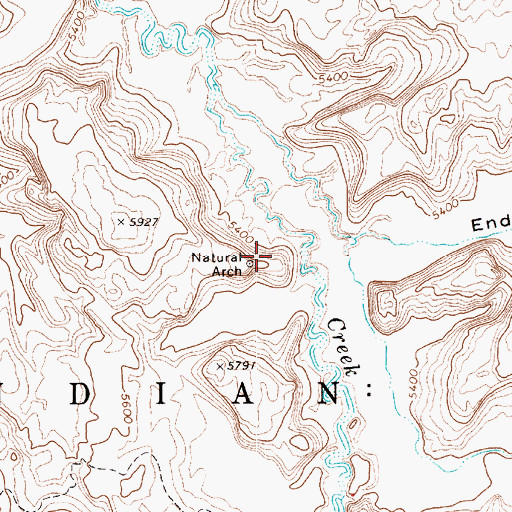 Topographic Map of Natural Arch, AZ