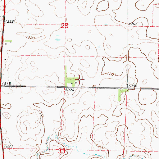 Topographic Map of Neusch Farms, MN