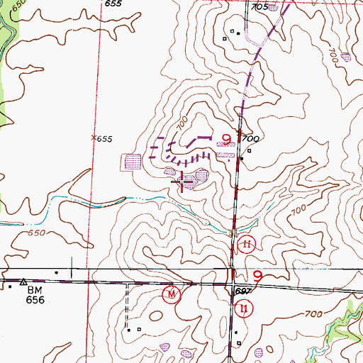 Topographic Map of Hampton Feed Lot, MO