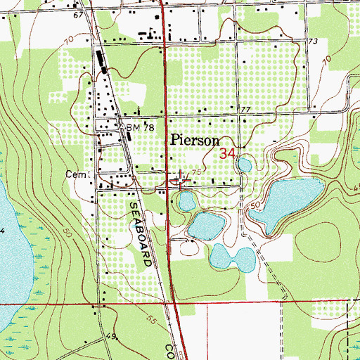 Topographic Map of Ebenezer Lutheran Cemetery, FL