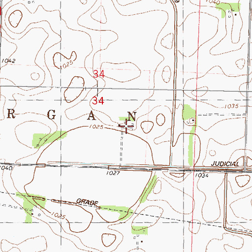 Topographic Map of Waidelich Farms, MN