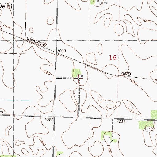 Topographic Map of Delhi Farms, MN