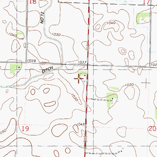 Topographic Map of Werner Farms, MN